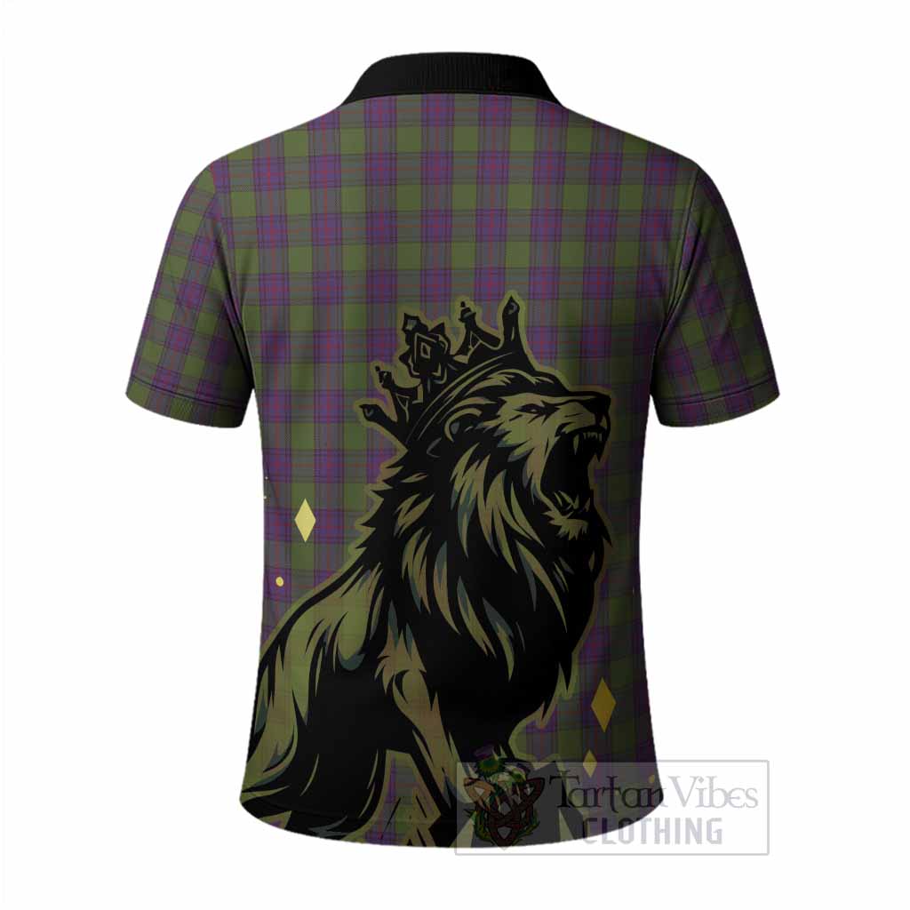 Shaw Tartan Family Crest Polo Shirt Crowned Lion Roaring