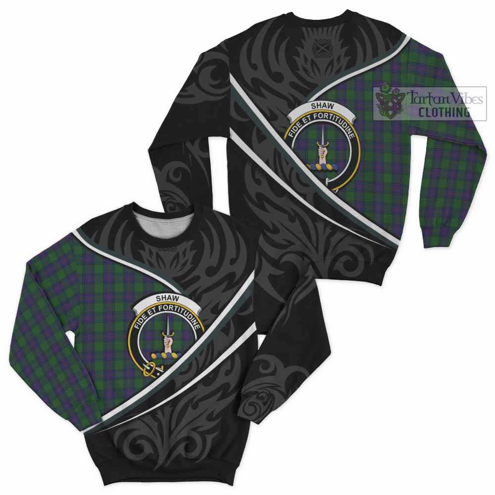 Shaw Tartan Family Crest Sweatshirt Celtic Scottish Thistle Floral - Tartan Vibes Clothing