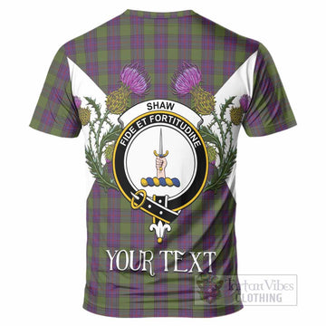 Shaw Tartan Family Crest T-Shirt Scottish Burns Night Thistle Floral