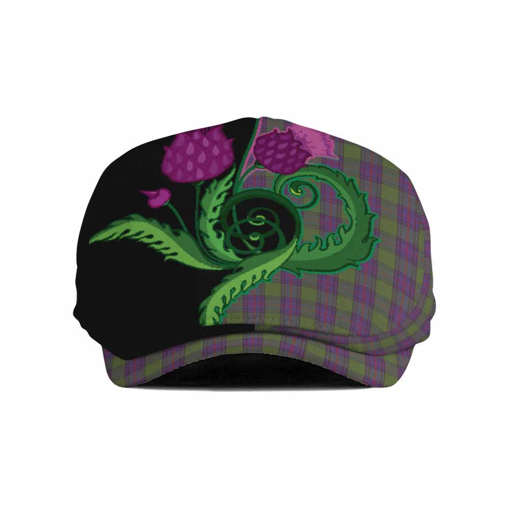 Shaw Tartan Flat Cap, Jeff Cap Traditional Scottish Thistle