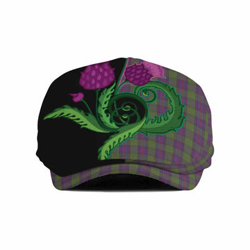 Shaw Tartan Flat Cap, Jeff Cap Traditional Scottish Thistle