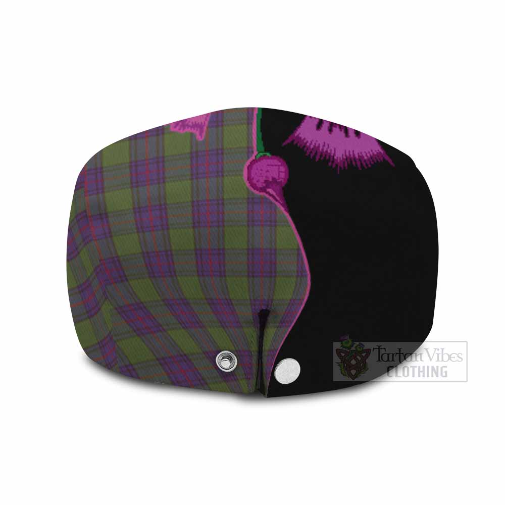 Shaw Tartan Flat Cap, Jeff Cap Traditional Scottish Thistle
