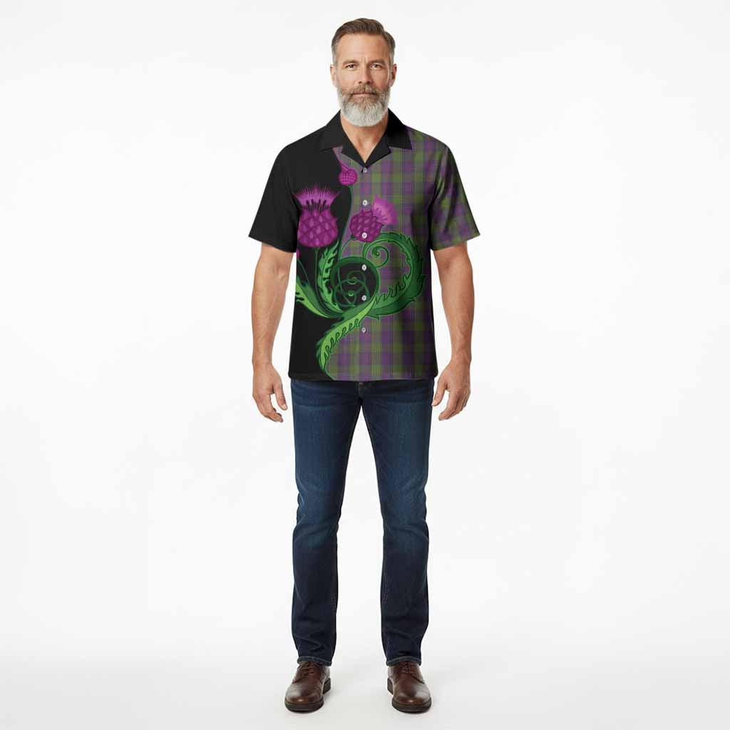 Shaw Tartan Hawaiian Shirt Traditional Scottish Thistle