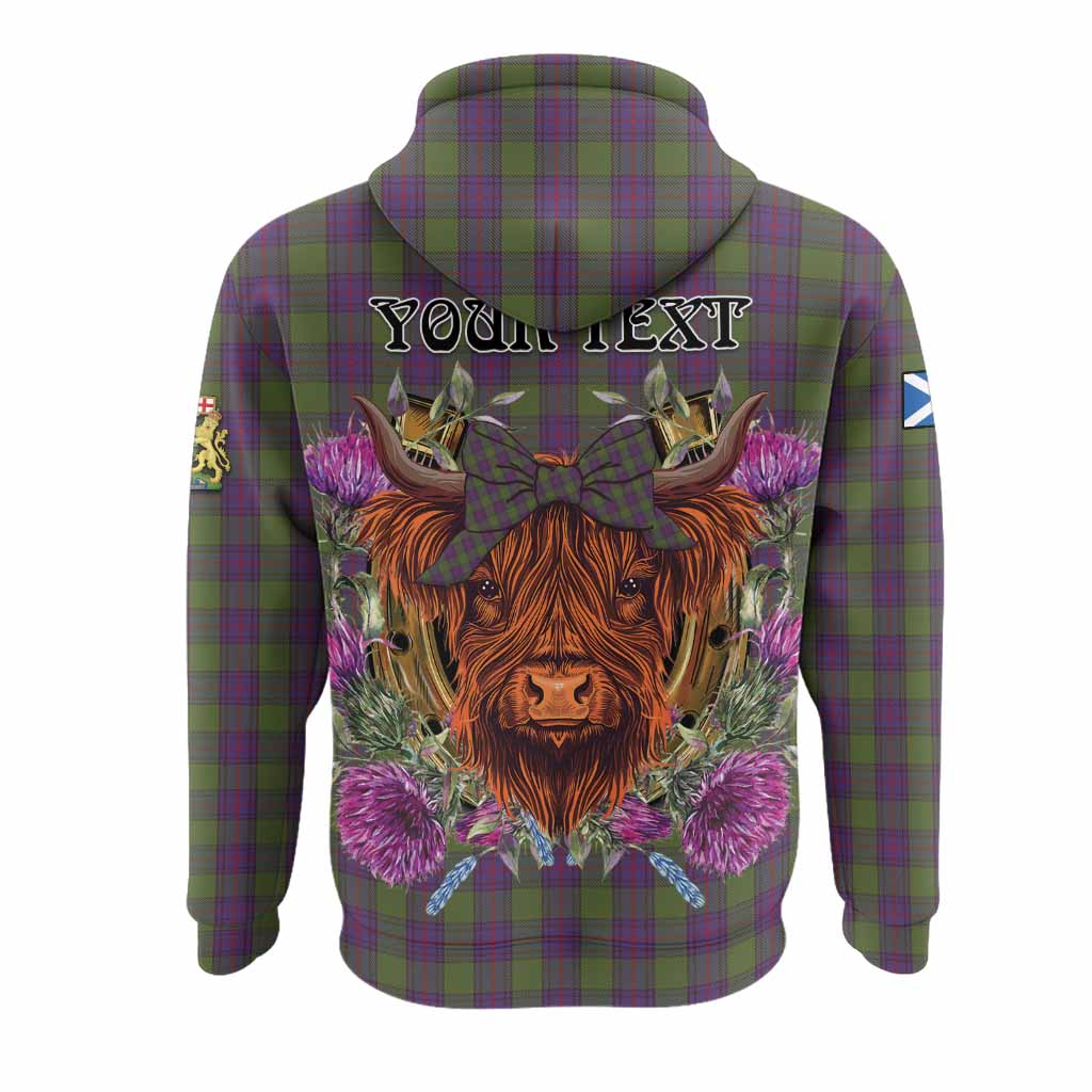 Shaw Tartan Hoodie Scottish Thistle Heilan Coo