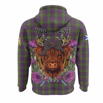 Shaw Tartan Hoodie Scottish Thistle Heilan Coo