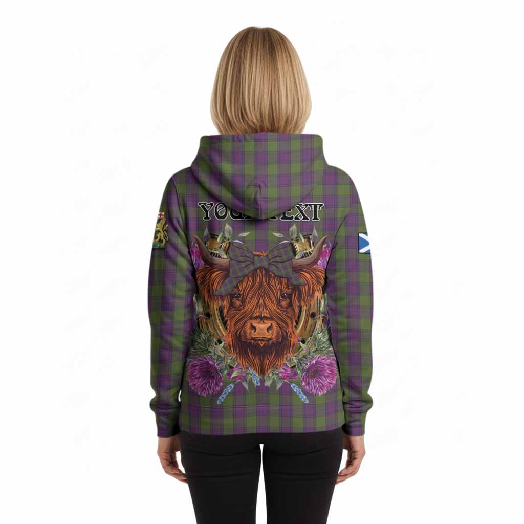 Shaw Tartan Hoodie Scottish Thistle Heilan Coo