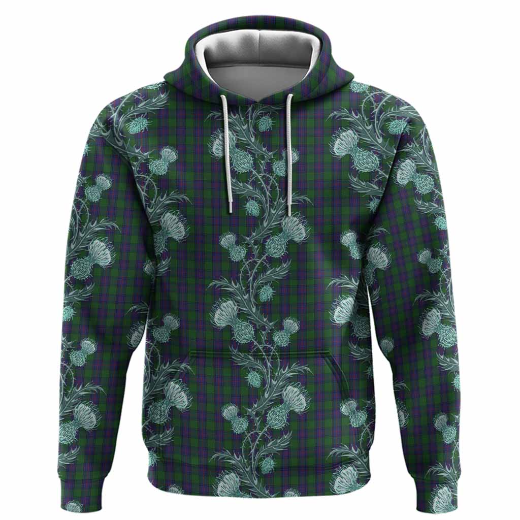 Shaw Tartan Hoodie Seamless Scottish Thistle Flowers