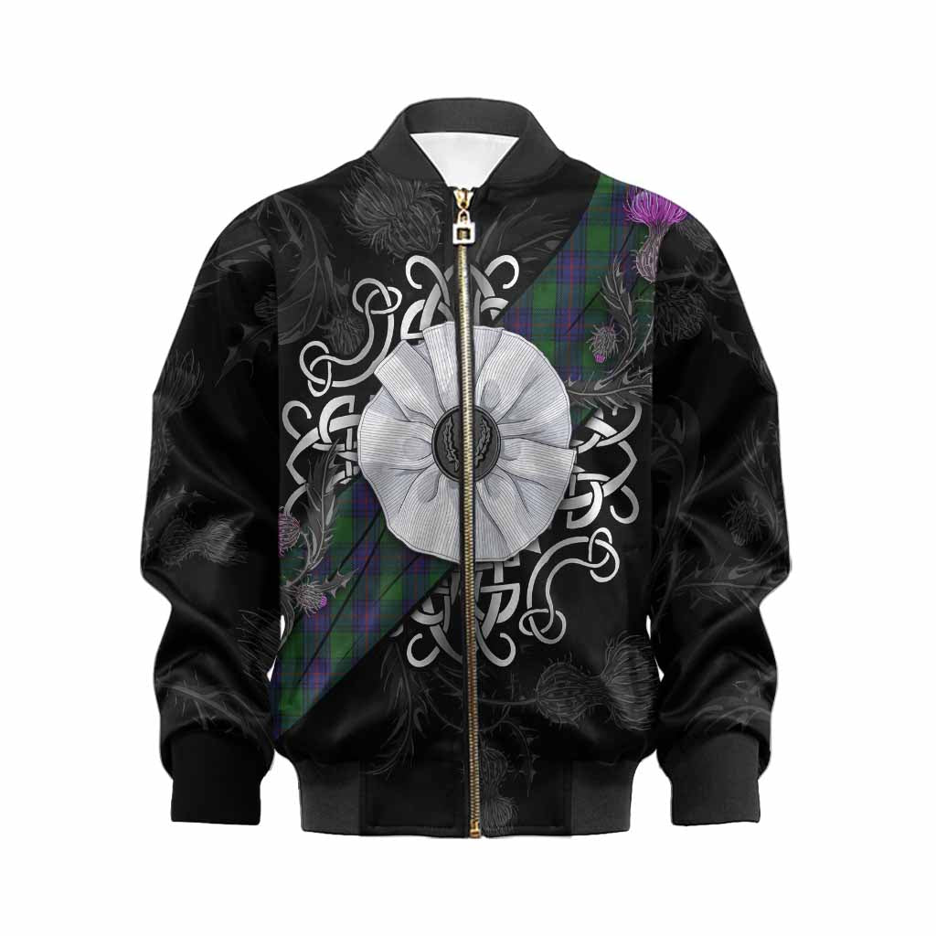 Shaw Tartan Kid Bomber Jacket Jacobite White Rose Kid XS - Tartan Vibes Clothing