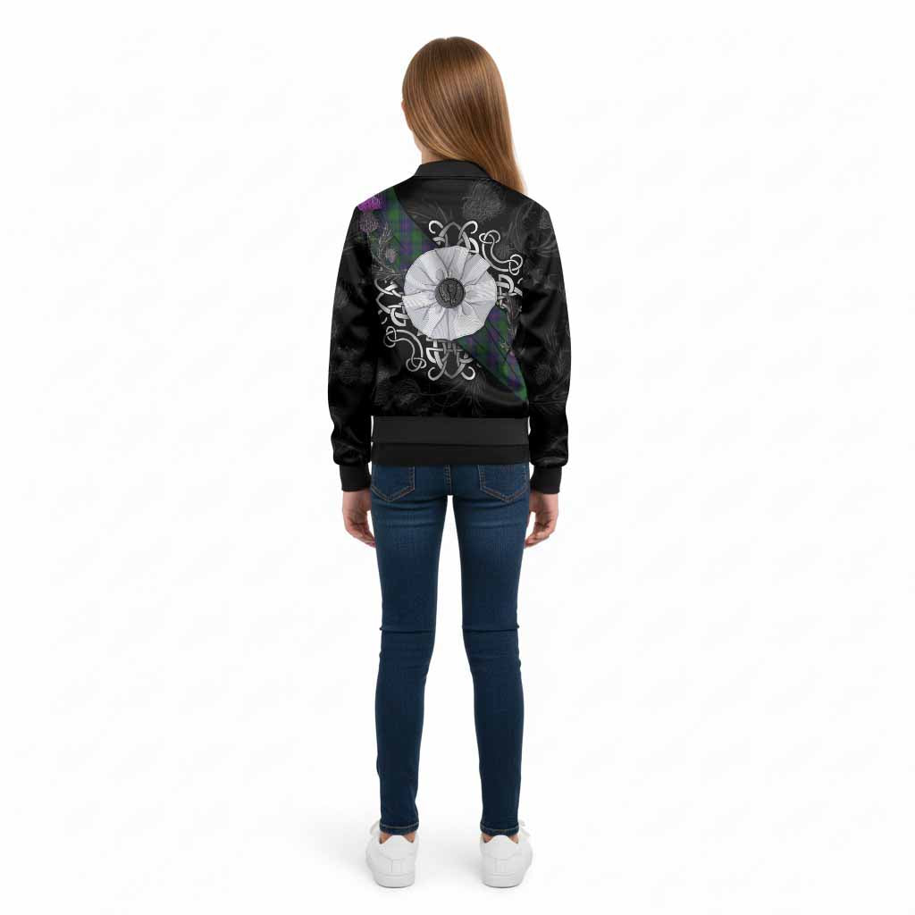 Shaw Tartan Kid Bomber Jacket Jacobite White Rose - Tartan Vibes Clothing
