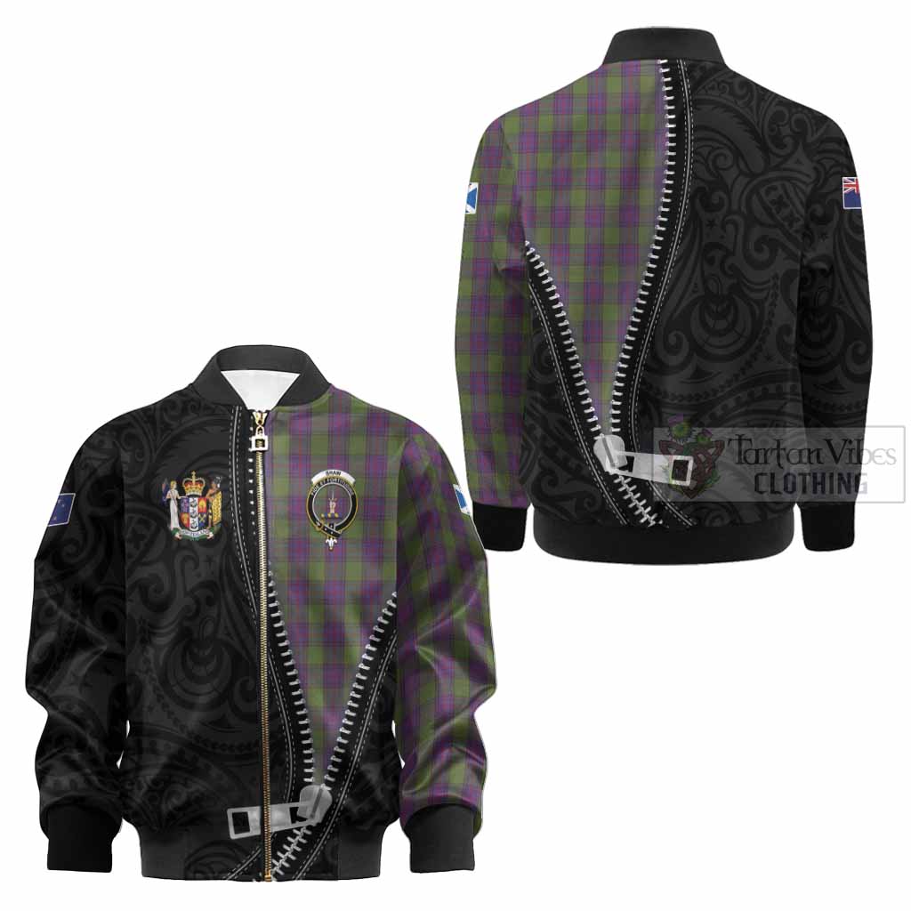 Shaw Tartan Kid Bomber Jacket New Zealand Pattern Unique Zipper Stylized