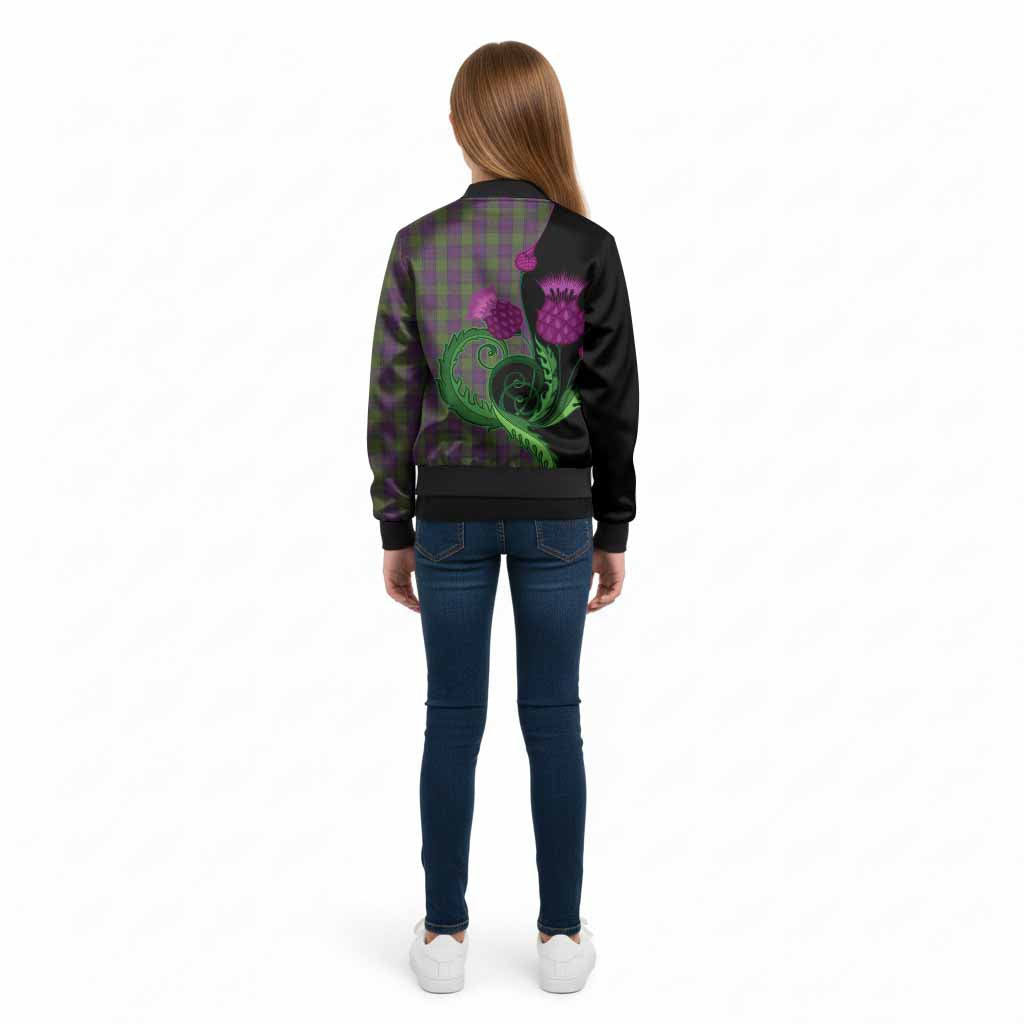 Shaw Tartan Kid Bomber Jacket Traditional Scottish Thistle