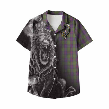 Shaw Tartan Kid Hawaiian Shirt Roaring Lion Heritage