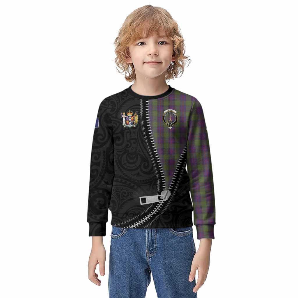Shaw Tartan Kid Knitted Sweatshirt New Zealand Pattern Unique Zipper Stylized