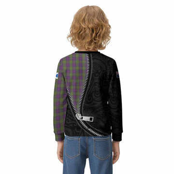 Shaw Tartan Kid Knitted Sweatshirt New Zealand Pattern Unique Zipper Stylized
