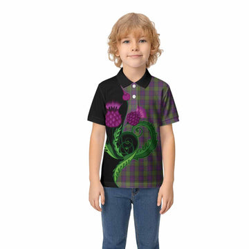 Shaw Tartan Kid Polo Shirt Traditional Scottish Thistle