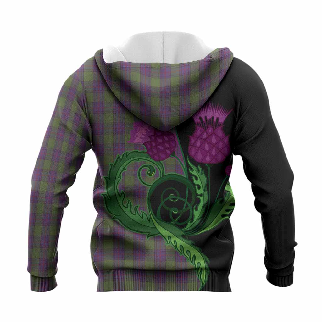 Shaw Tartan Knitted Hoodie Traditional Scottish Thistle