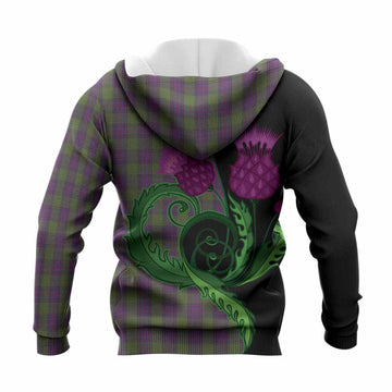 Shaw Tartan Knitted Hoodie Traditional Scottish Thistle