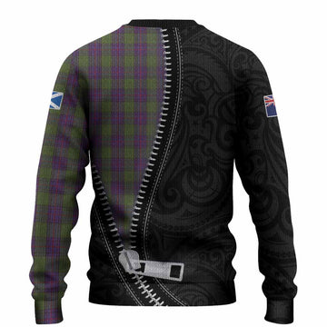 Shaw Tartan Knitted Sweater New Zealand Pattern Unique Zipper Stylized