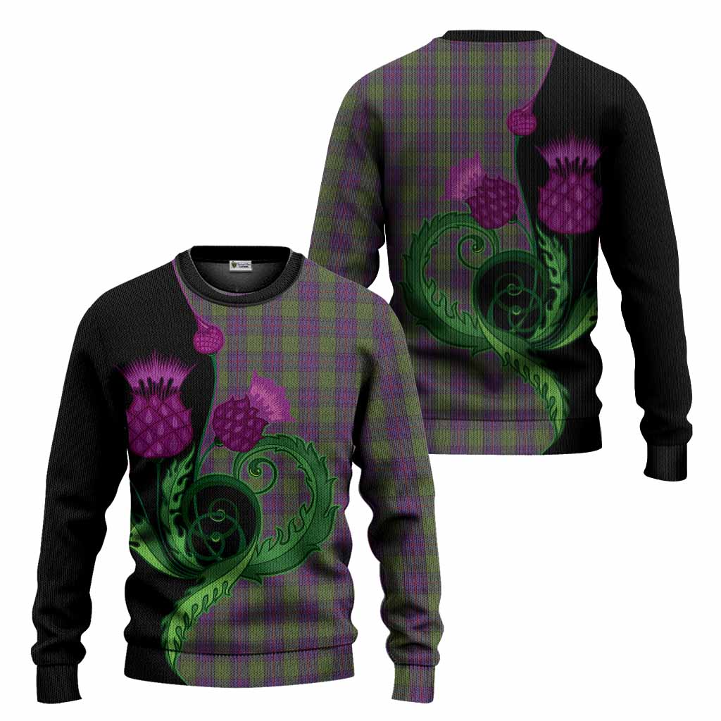 Shaw Tartan Knitted Sweater Traditional Scottish Thistle