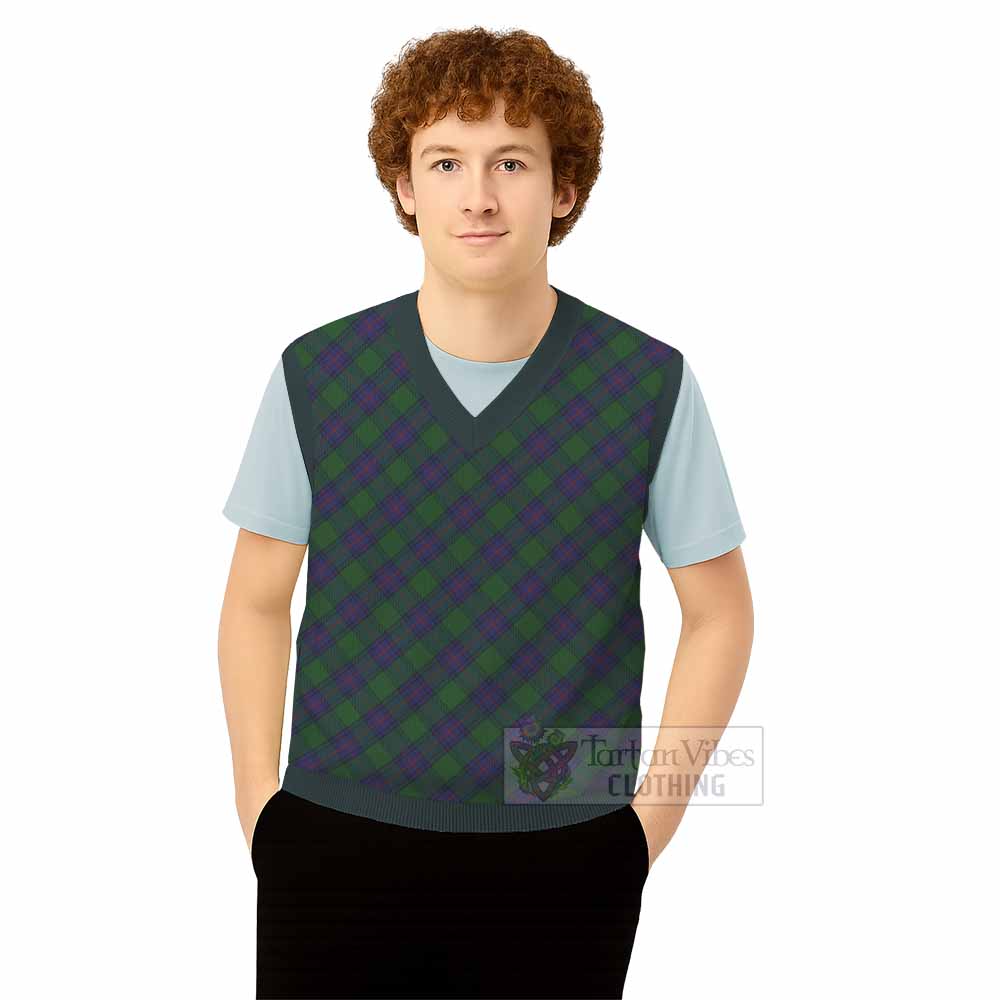 Shaw Tartan  Knitted V-Neck Vest Cross Style