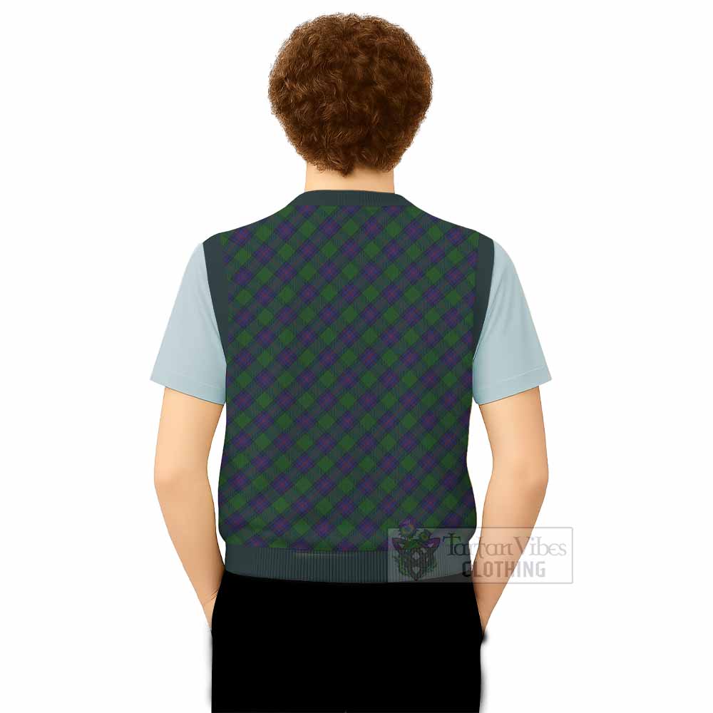 Shaw Tartan  Knitted V-Neck Vest Cross Style