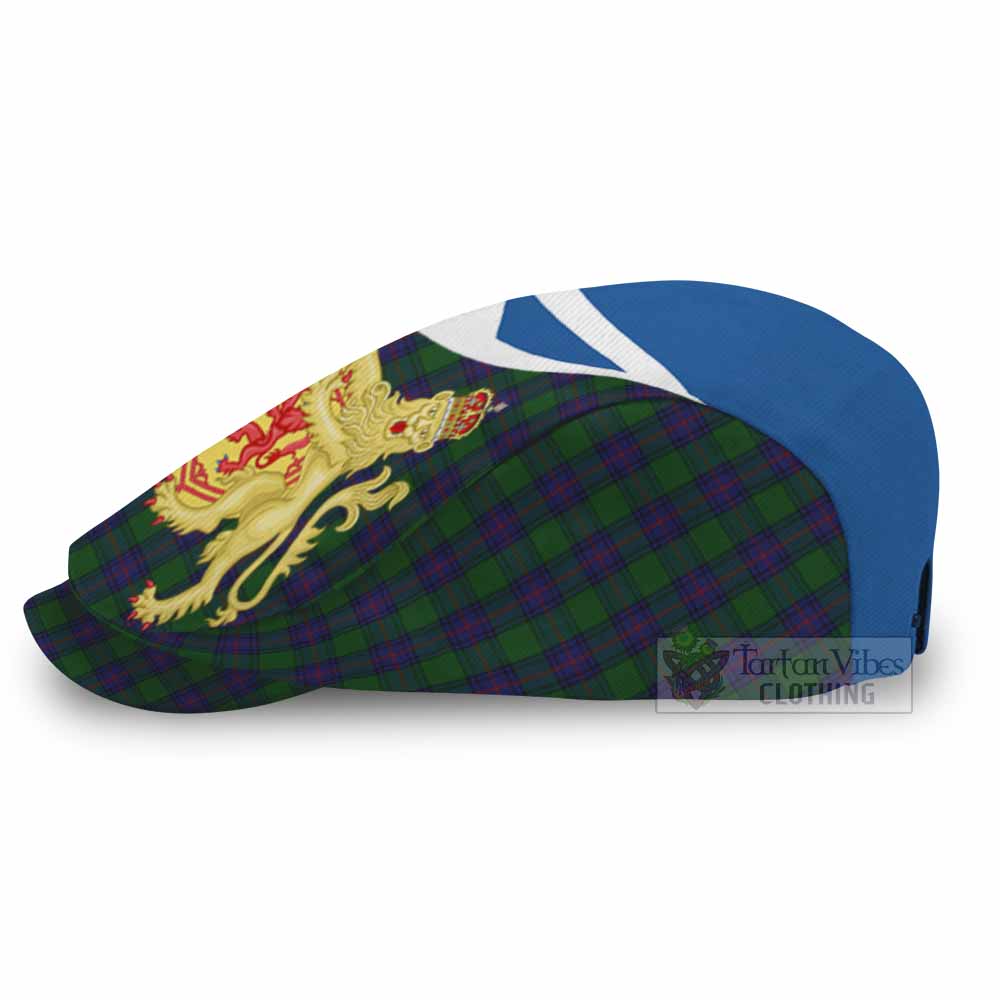 Shaw Tartan Lion Rampant Flat Cap, Jeff Cap Classic Scottish Style