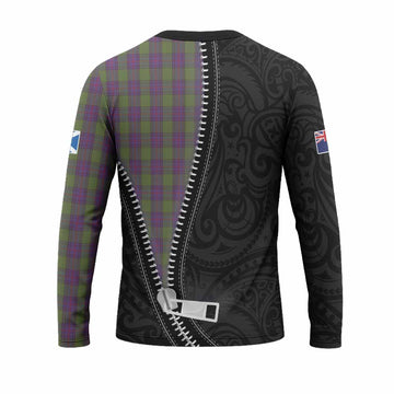 Shaw Tartan Long Sleeve T-Shirt New Zealand Pattern Unique Zipper Stylized