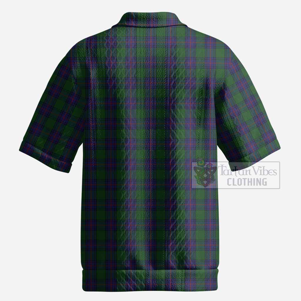 Shaw Tartan Men’s Polo Sweater Top with Family Crest