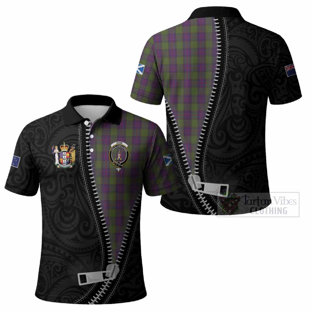 Shaw Tartan Polo Shirt New Zealand Pattern Unique Zipper Stylized