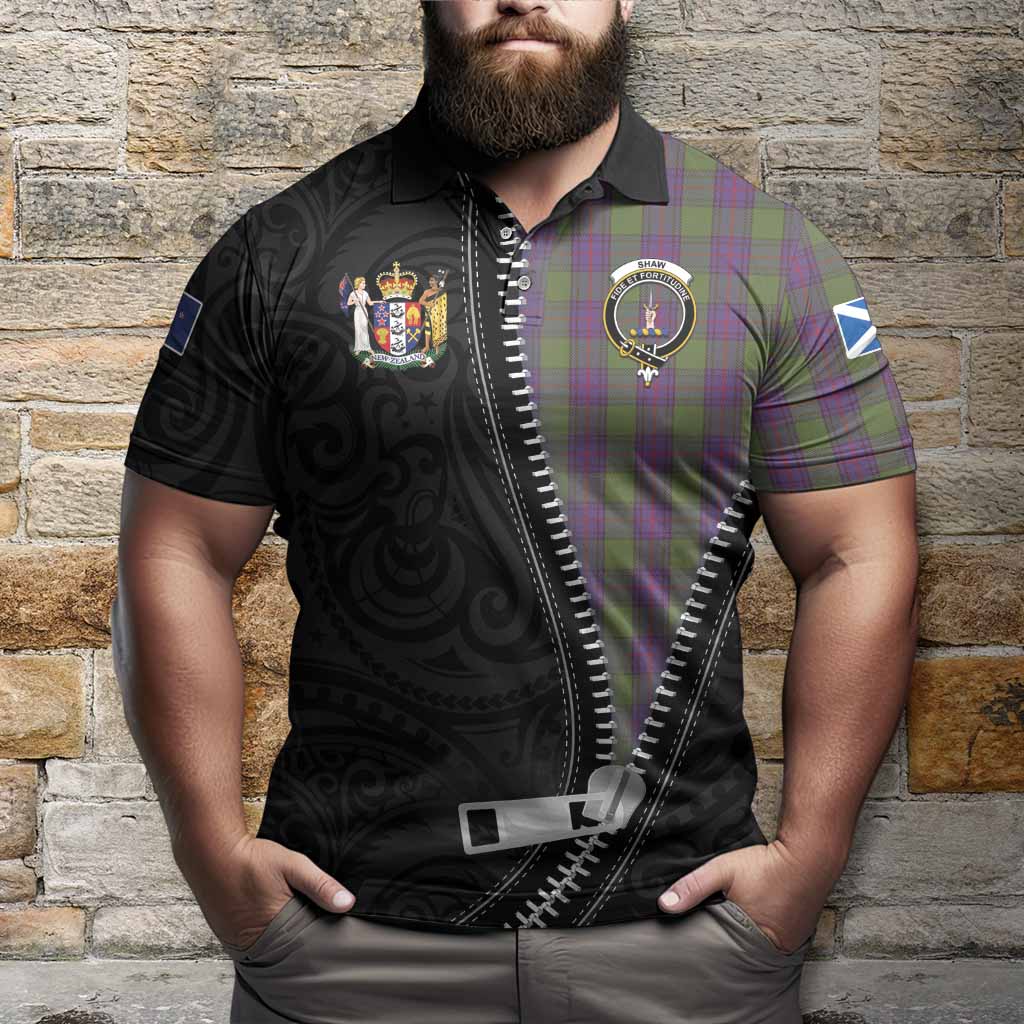 Shaw Tartan Polo Shirt New Zealand Pattern Unique Zipper Stylized
