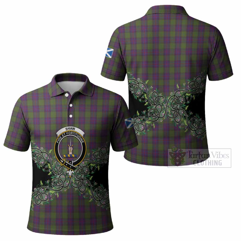 Shaw Tartan Polo Shirt Thistle Scottish Spirit
