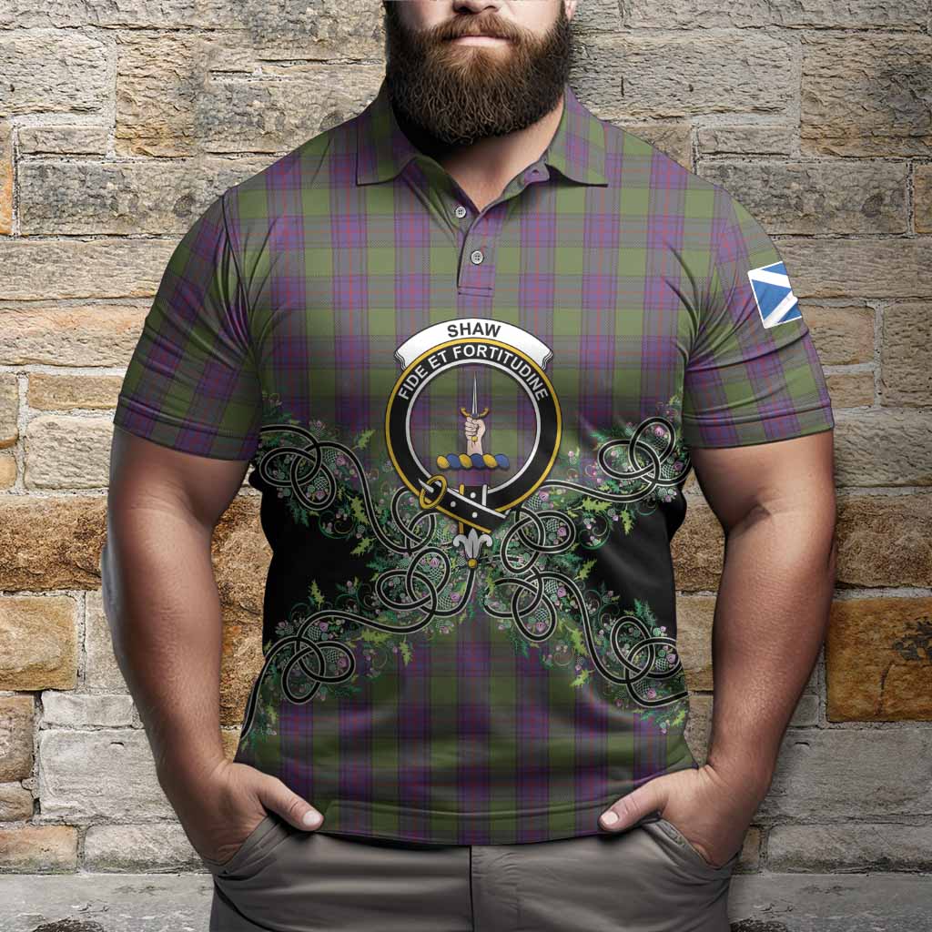Shaw Tartan Polo Shirt Thistle Scottish Spirit
