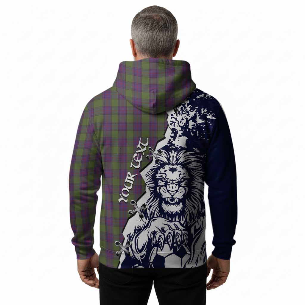 Shaw Tartan Scottish Hoodie Angry Lion With Soccer Ball Style