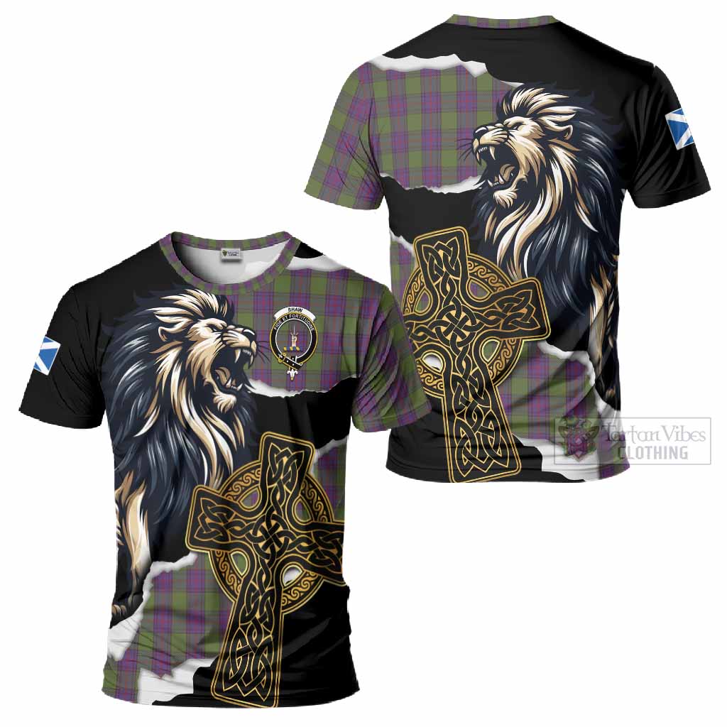Shaw Tartan Scottish T-Shirt Lion Celtic Heritage