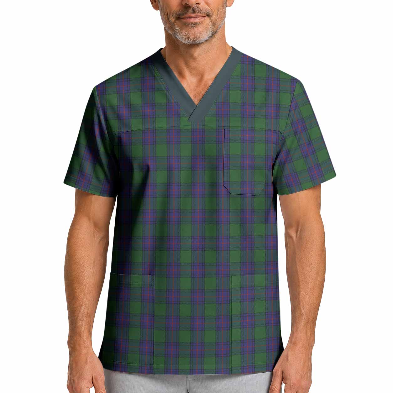 Shaw Tartan Scrub Top XL - Tartan Vibes Clothing
