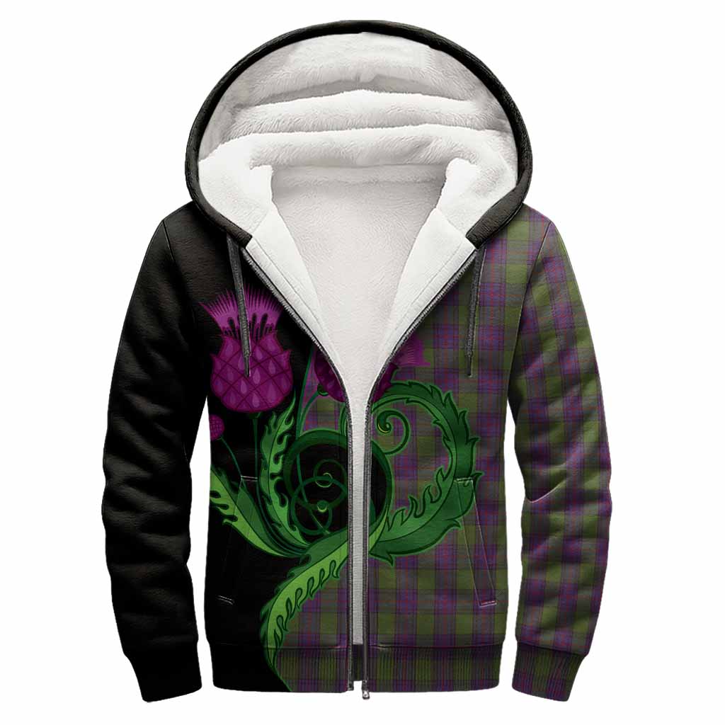 Shaw Tartan Sherpa Hoodie Traditional Scottish Thistle