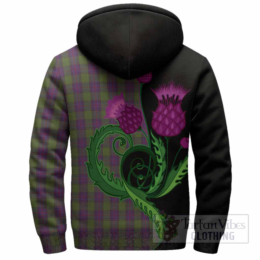 Shaw Tartan Sherpa Hoodie Traditional Scottish Thistle