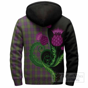 Shaw Tartan Sherpa Hoodie Traditional Scottish Thistle