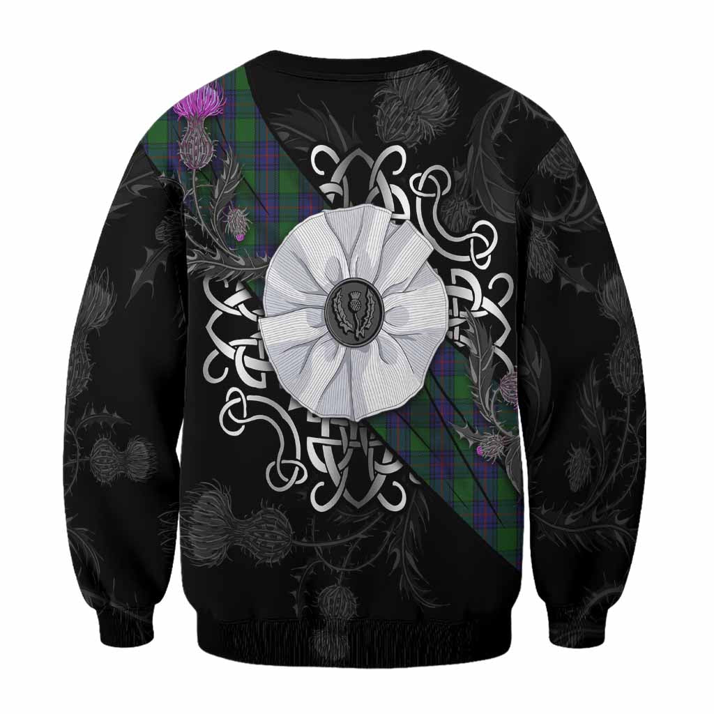 Shaw Tartan Sweatshirt Jacobite White Rose - Tartan Vibes Clothing