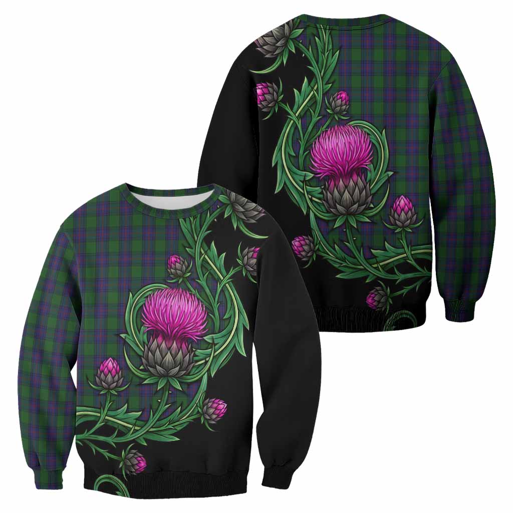 Shaw Tartan Sweatshirt Resilient Scottish Thistle - Tartan Vibes Clothing