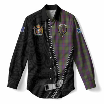 Shaw Tartan Women Casual Shirt New Zealand Pattern Unique Zipper Stylized