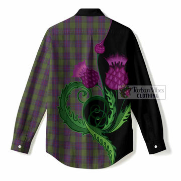 Shaw Tartan Women Casual Shirt Traditional Scottish Thistle
