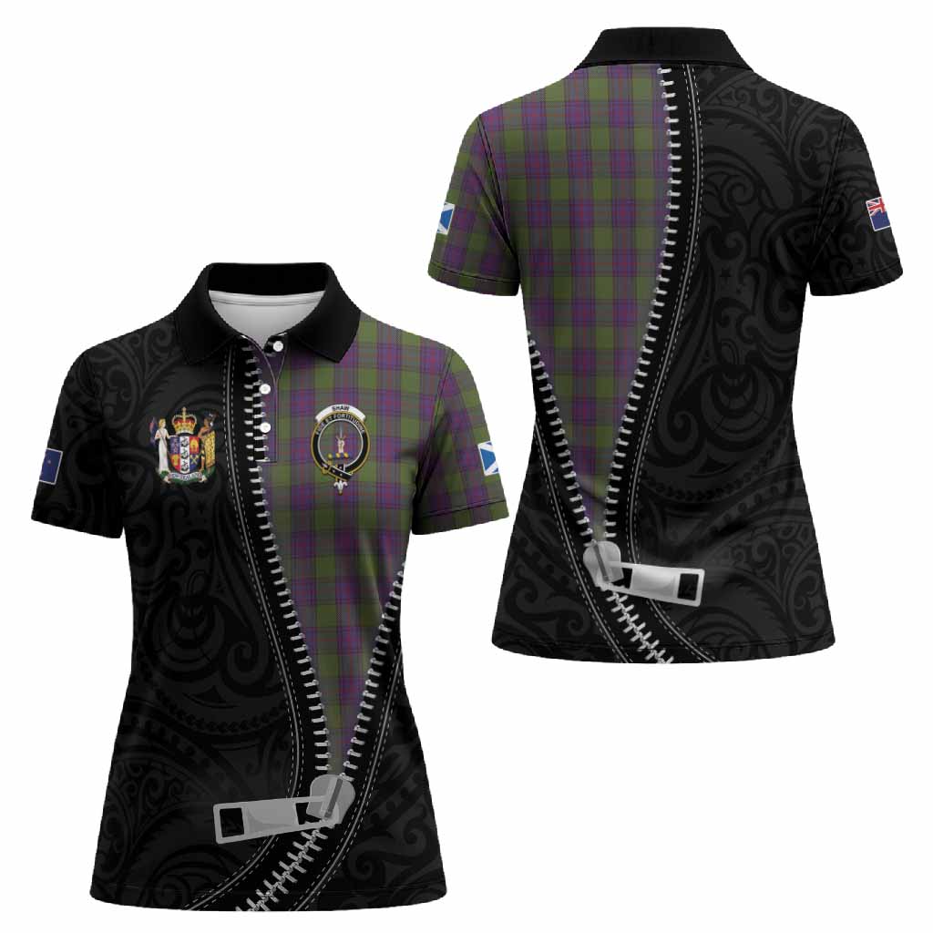 Shaw Tartan Women Polo Shirt New Zealand Pattern Unique Zipper Stylized