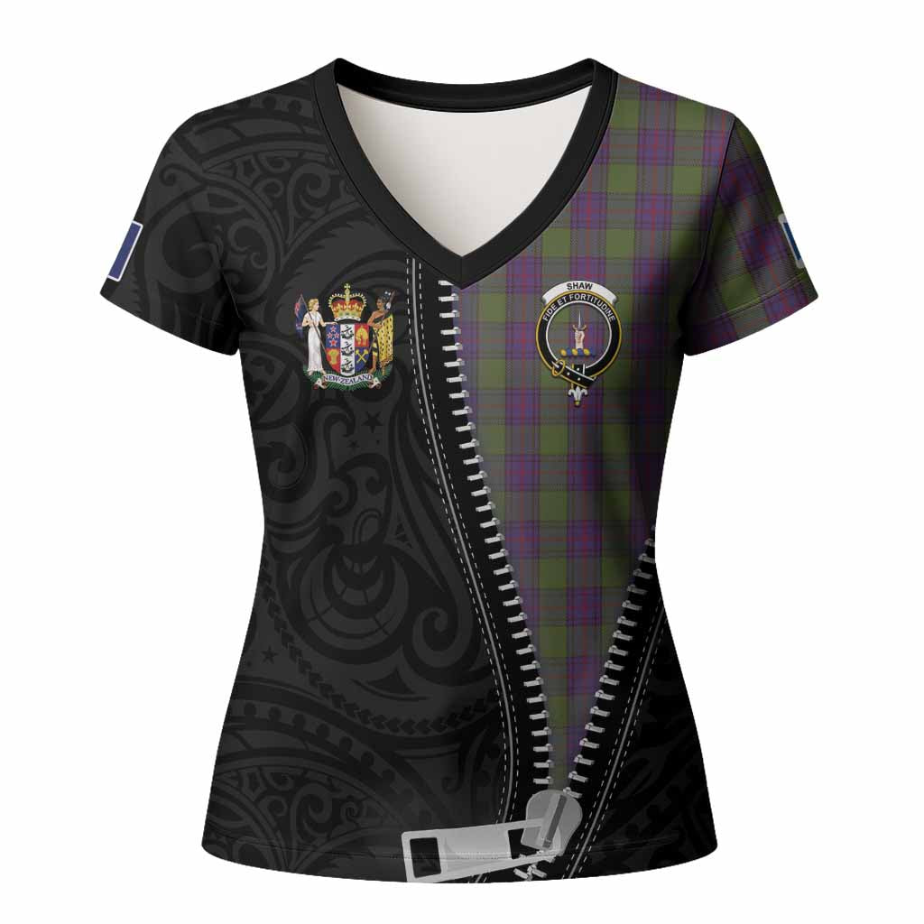 Shaw Tartan Women T shirt New Zealand Pattern Unique Zipper Stylized