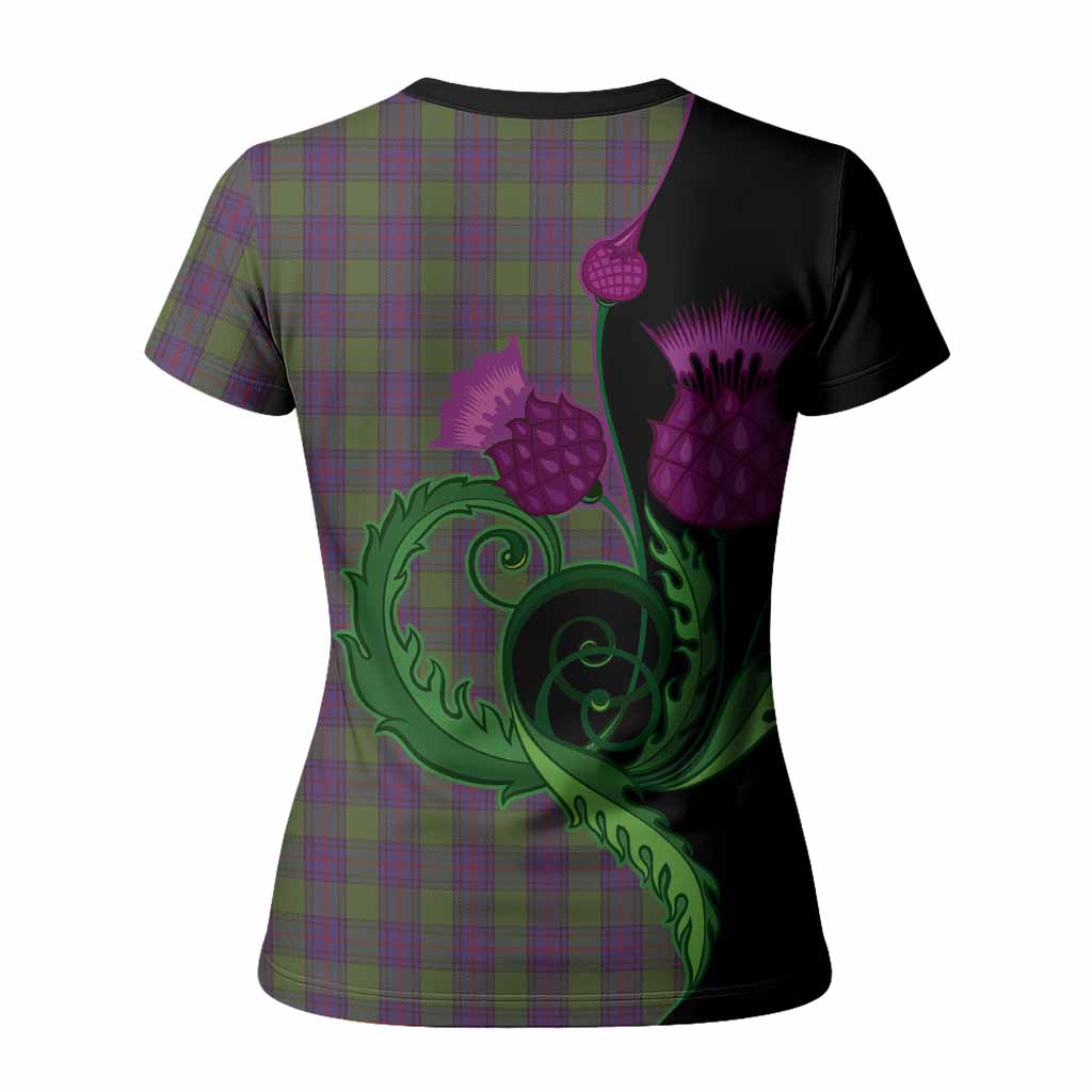 Shaw Tartan Women T shirt Traditional Scottish Thistle