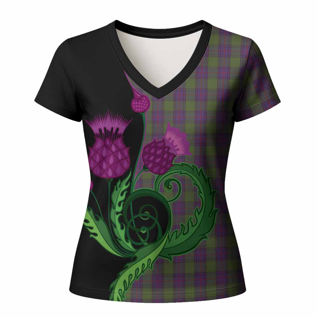Shaw Tartan Women T shirt Traditional Scottish Thistle