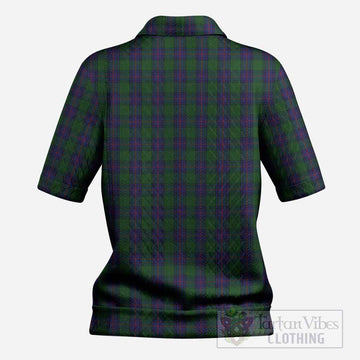Shaw Tartan Women’s Polo Sweater Top with Family Crest