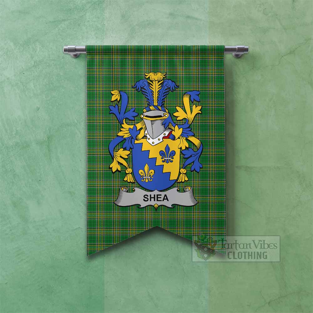 Tartan Vibes Clothing Shea Irish Clan Tartan Gonfalon, Tartan Banner with Coat of Arms