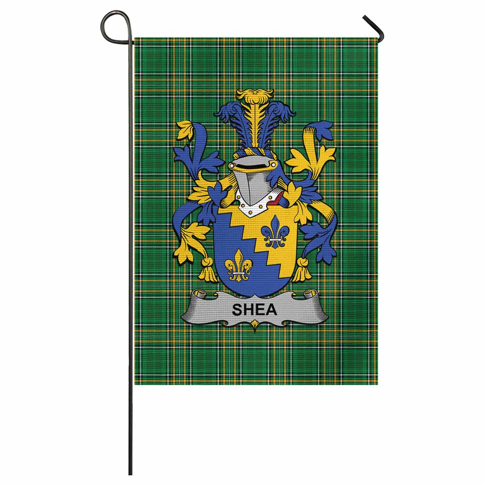 Shea Irish Clan Tartan Flag with Coat of Arms