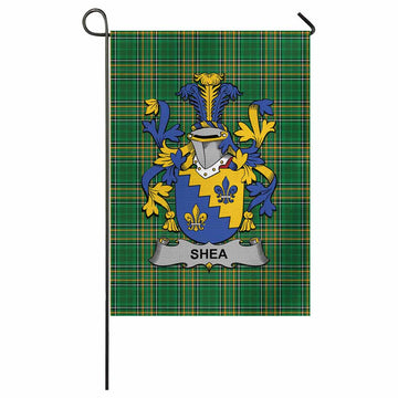 Shea Irish Clan Tartan Garden Flag with Coat of Arms